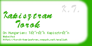 kapisztran torok business card